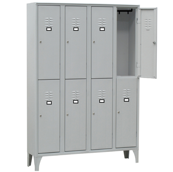  Armadio spogliatoio in metallo - 8 vani sovrapposti - 120 x 50 x 180 cm - grigio - Fasma 