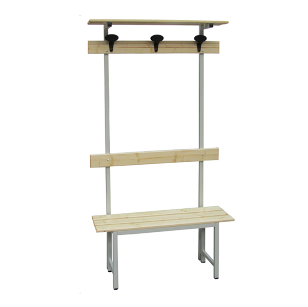  Panca spogliatoio - con alzata - 3 posti - 150 x 40 x 185 cm - legno - Fasma 