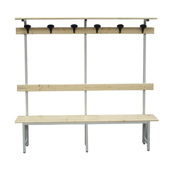  Panca spogliatoio - con alzata - 6 posti - 200 x 40 x185 cm - legno - Fasma 