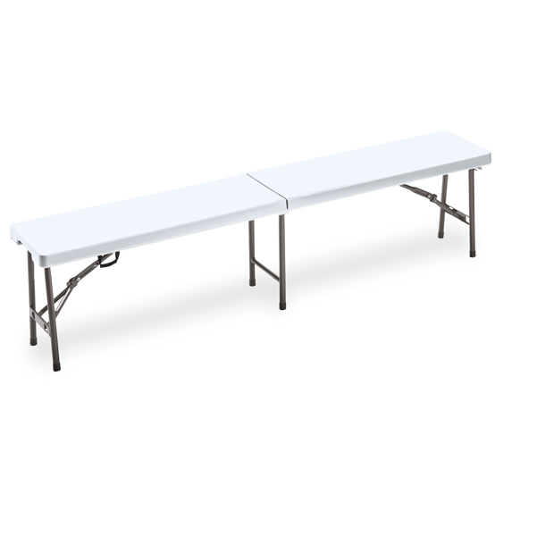 Panca Horeca - pieghevole - 44 x 30 x 183 cm - HDPE - bianco - Garden Friend 
