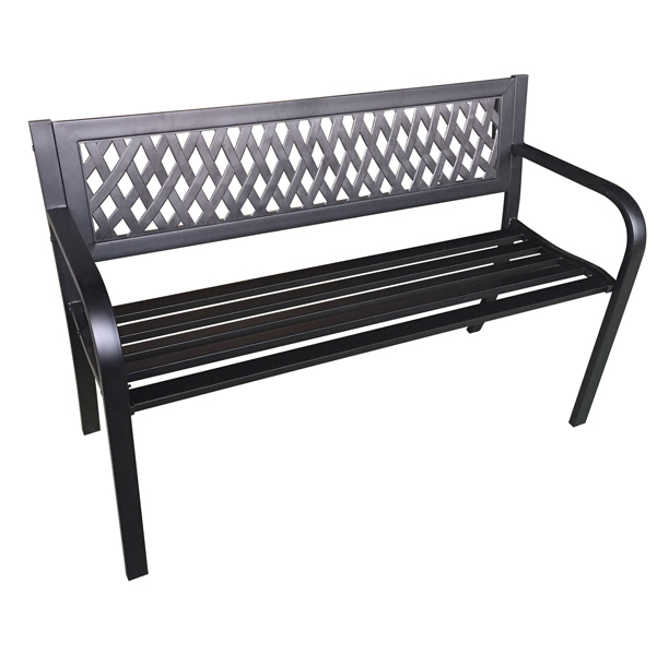  Panca da giardino Boulevard - 75 x 50 x 120 cm - acciaio/ABS - nero - Garden Friend 
