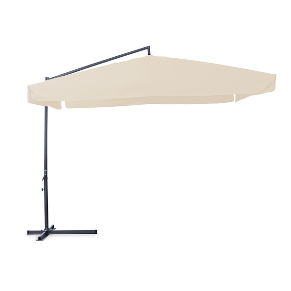  Ombrellone quadro - con braccio laterale - 3 x3 m - ecru - Garden Friend 