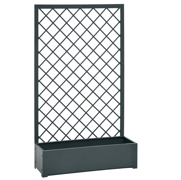  Fioriera con traliccio - in metallo - antracite - Verdemax 