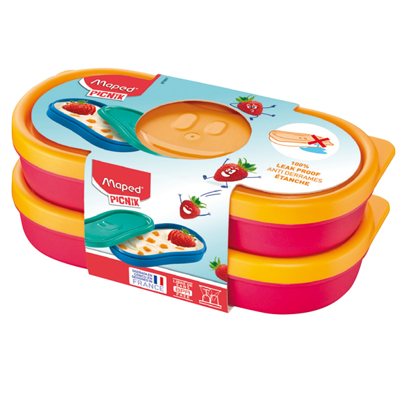  Snack box Picnik Concept - rosa corallo - Maped - set 2 pezzi 