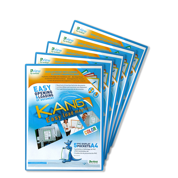  Tasca a L - con retro magnetico - A4 - blu - Djois - conf. 5 pezzi 