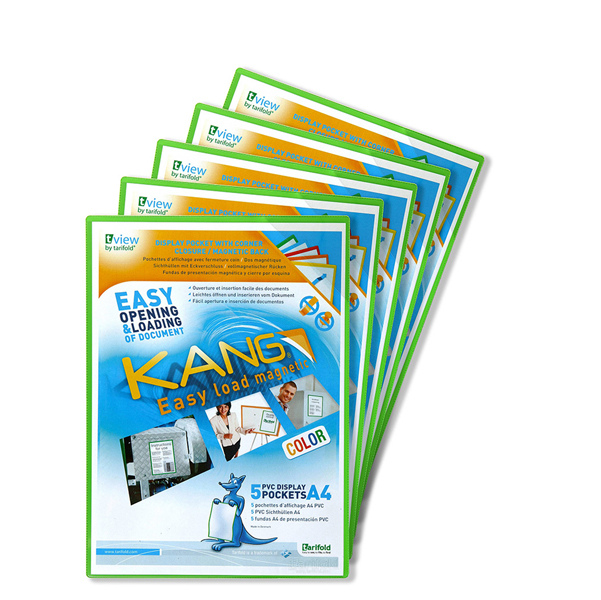  Tasca a L - con retro magnetico - A4 - verde - Djois - conf. 5 pezzi 