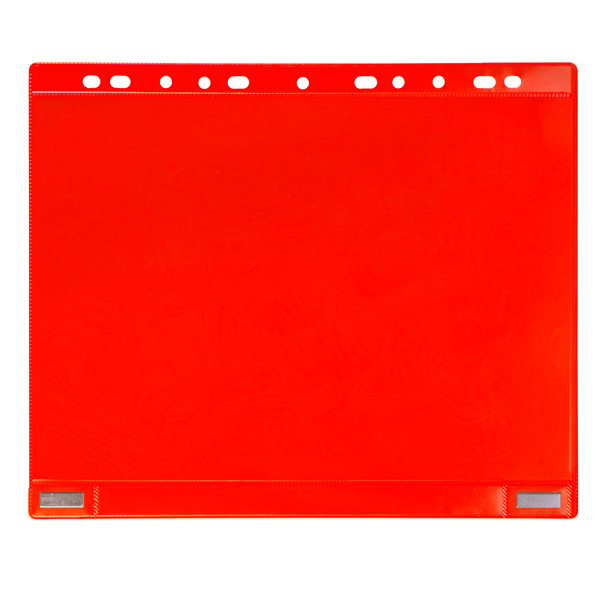  Buste forate - per supporti magnetici ad anelli - A4 - rosso - Djois - conf. 5 pezzi 