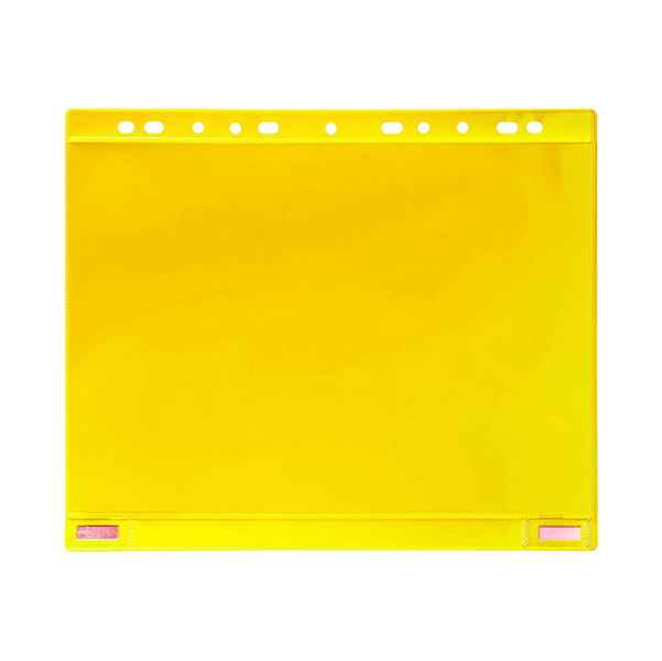  Buste forate - per supporti magnetici ad anelli - A4 - giallo - Djois - conf. 5 pezzi 