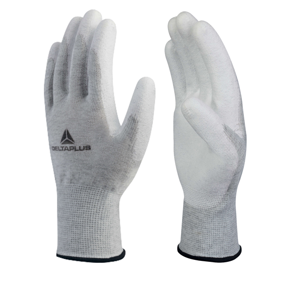  Guanti antistatico VE702PESD - poliestere / carbonio - taglia 09 - bianco - Deltaplus 