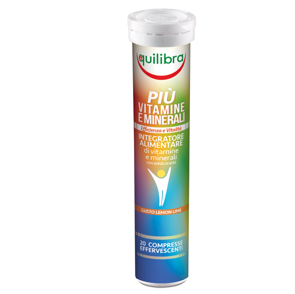  Integratore Più Vitamine &amp; Minerali - gusto lemon lime - 20 compresse (86 gr cad.) - Equilibra 