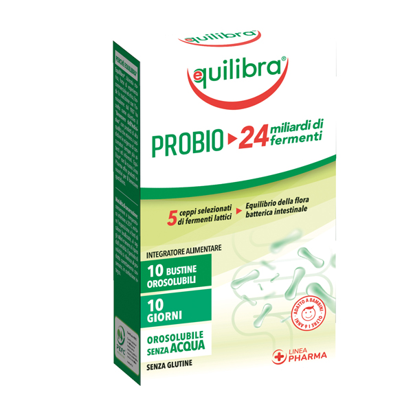  Integratori ProBio 24 miliardi di fermenti - 10 bustine orosolubili (25 gr cad.) - Equilibra 