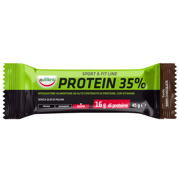  Integratore Sport &amp; Fit Line Protein 35% - gusto dark chocolate - 45 gr - Equilibra 