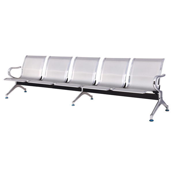  Panca attesa a 5 posti in acciaio Grigio 