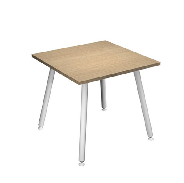  Scrivania Skinny Metal - 80 x 80 x H 74,4 cm - bianco / rovere 