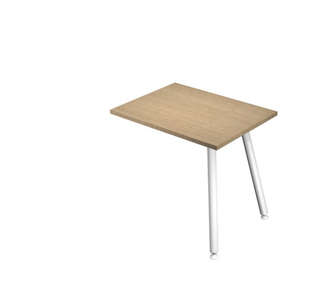  Allungo DX/SX per scrivanie Skinny Metal - 60 x 80 x H 74,4 cm - bianco / rovere 