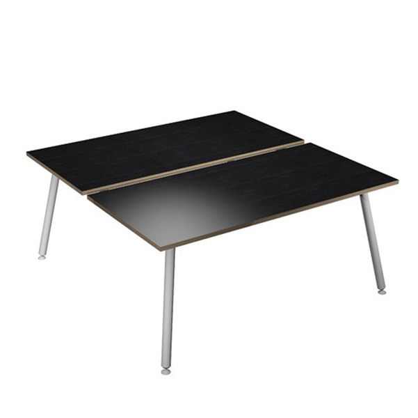  Scrivania Skinny Metal a 2 postazioni contrapp. - 120 x 166 cm - bianco / nero venato 