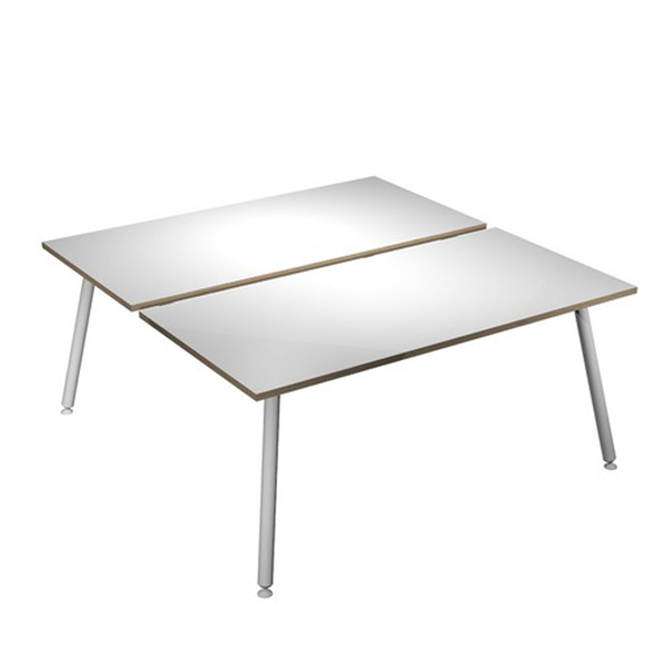  Scrivania Skinny Metal a 2 postazioni contrapp. - 140 x 166 cm - bianco 