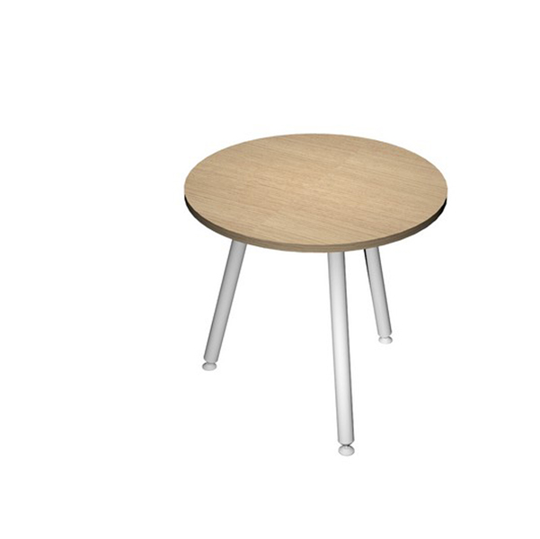  Tavolo riunione tondo Skinny Metal - diametro 80 cm - rovere 