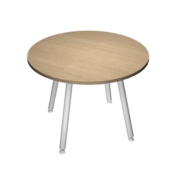  Tavolo riunione tondo Skinny Metal - diametro 100 cm - rovere 