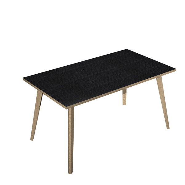  Scrivania Woody - 140 x 80 x H 74,4 cm - rovere / nero venato 