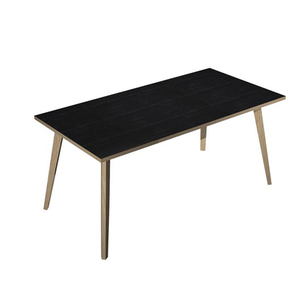  Scrivania Woody - 160 x 80 x H 74,4 cm - rovere / nero venato 