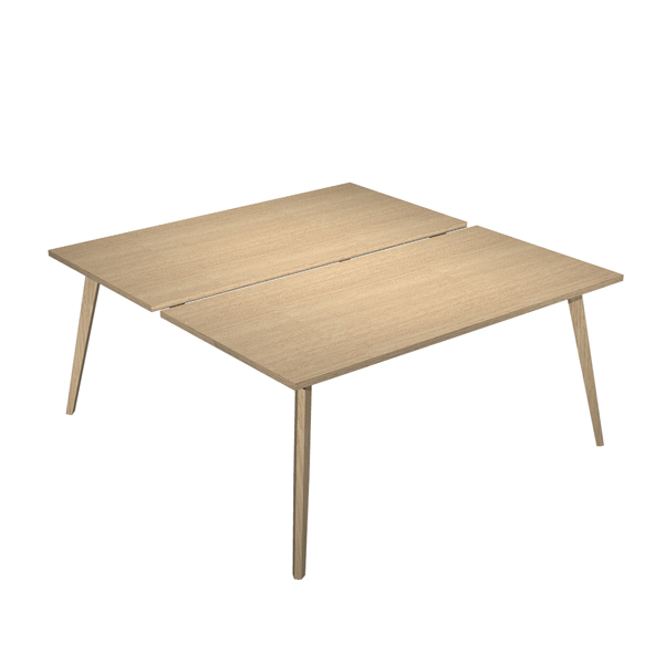  Scrivania Woody a 2 postazioni contrap. - 120 x 166 cm - rovere 