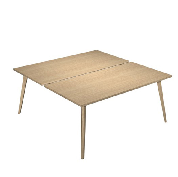  Scrivania Woody a 2 postazioni contrap. - 160 x 166 cm - rovere 