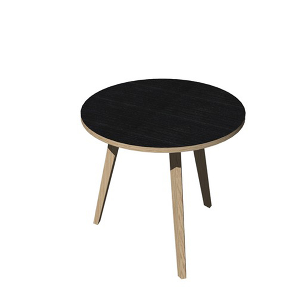  Tavolo riunione tondo Woody - diametro 80 cm - rovere / nero venato 
