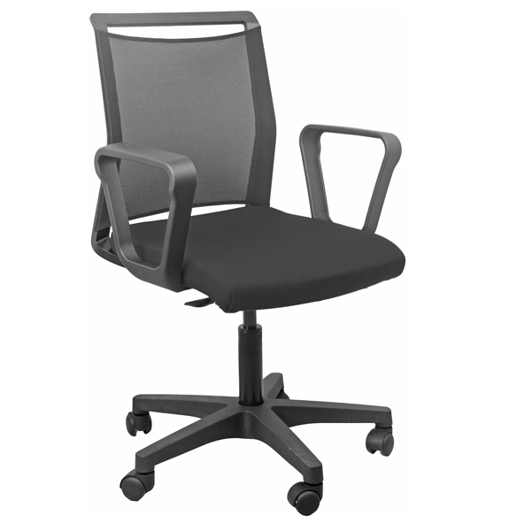  Seduta Home/Office Smart Light - con braccioli fissi - nero/nero - Unisit 