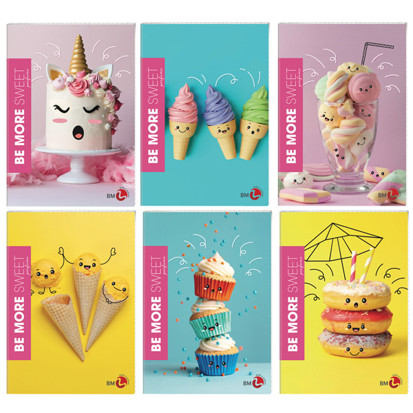  Maxiquaderno Be More Sweet - A4 - 1 rigo - 36+2 fogli - 100gr - BM 