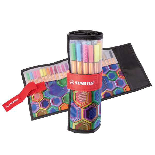  Pennarello Arty Line Point 88 - punta in fibra - colori assortiti - Stabilo - rollerset 25 pezzi 