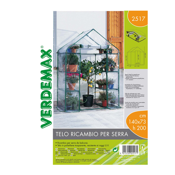  Telo di ricambio - per serra Ibicus a 8 ripiani - trasparente - Verdemax 