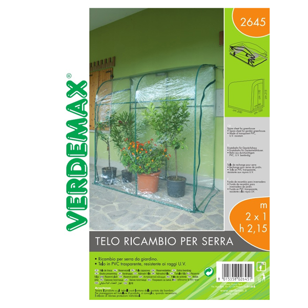  Telo di ricambio - per serra a parete Oleander - trasparente - Verdemax 