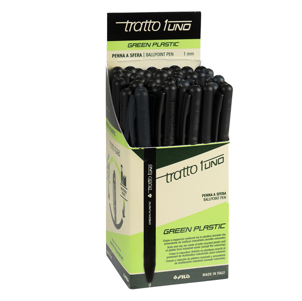  Penna sfera Tratto Uno Green - punta media 1 mm - nero - Tratto - conf. 50 pezzi 