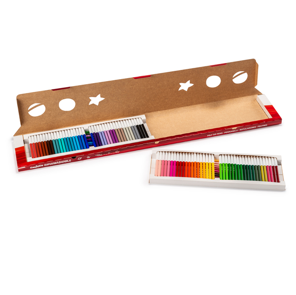  Pennarelli Joy - lavabili - colori assortiti - Carioca - conf. 100 pezzi 