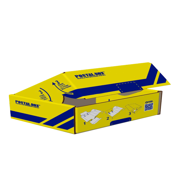  Scatola spedizioni Postal Box - XS - 34 x 24 x 6 cm - giallo/blu - Blasetti 
