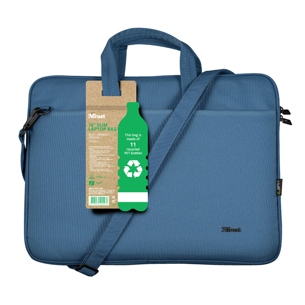  Borsa per notebook - Bologna - ecocompatibile - da 16" - blu - Trust 