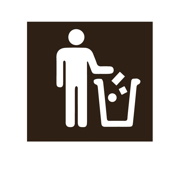  Etichetta adesiva raccolta differenziata - con icona "GENERICO" - 120 x 130 mm - vinile - bianco opaco - Medial 