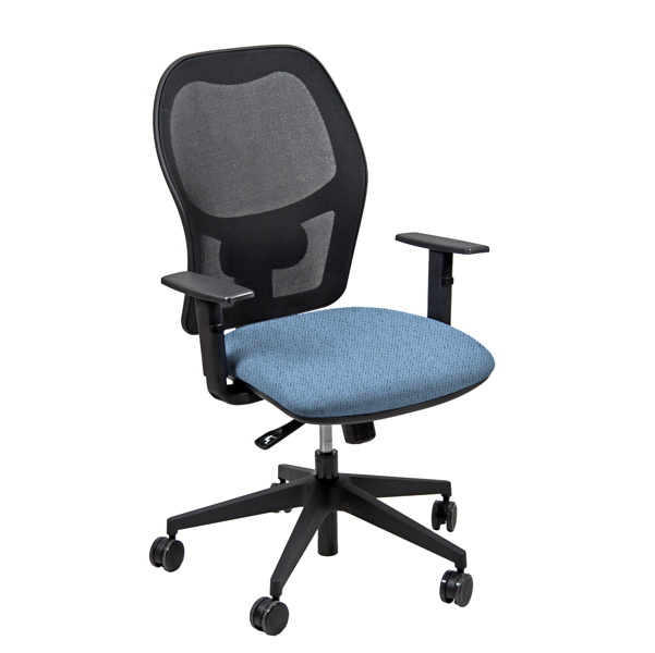  Seduta operativa Hubble HUHU - tessuto Chili - braccioli regolabili - celeste - Unisit 