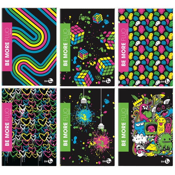  Maxiquaderno A4 36fg+2 100gr 5mm Be More FLUO BM 