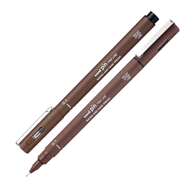  Pin fineliner - punta 0.1 mm - seppia - Uni Mitsubishi 