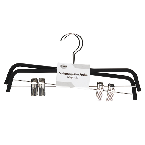  Gruccia - antiscivolo - 37 x 0,6 cm - nero - King Collection - conf. 2 pezzi 