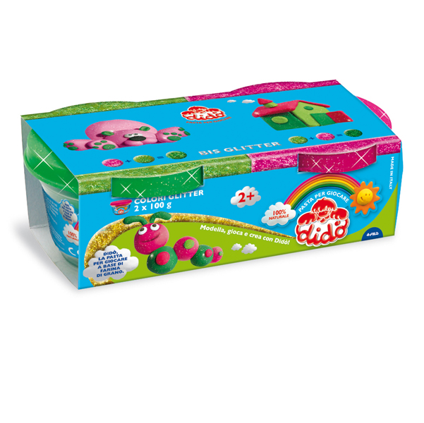  Pasta Glitter - 100gr - magenta/verde glitter - Didò - conf. 2 pezzi 