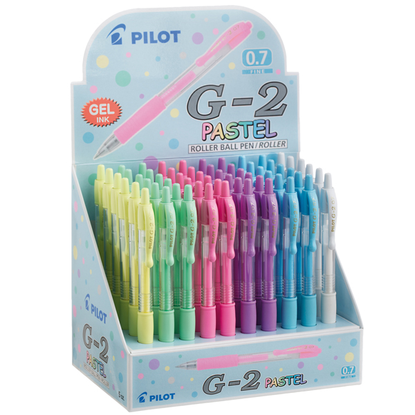  Roller gel scatto G-2 - 0,7 mm - colori assortiti pastel - Pilot - Display 60 pezzi 