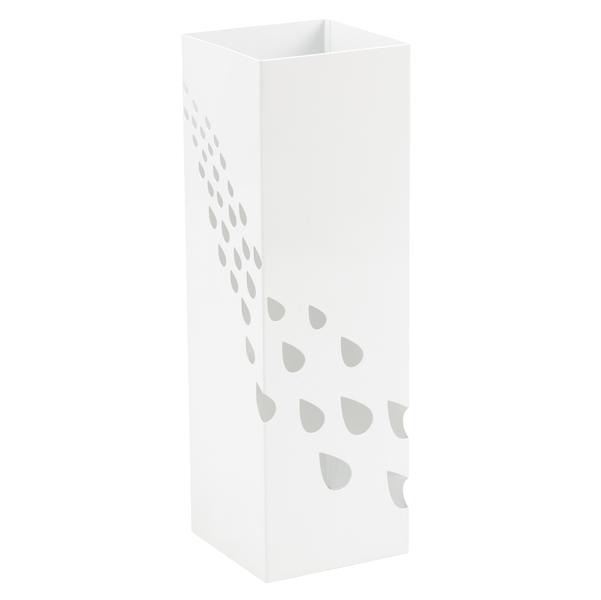  Portaombrelli - 15,5 x 15,5 x 49 cm - metallo verniciato - fantasia gocce - bianco - King collection 