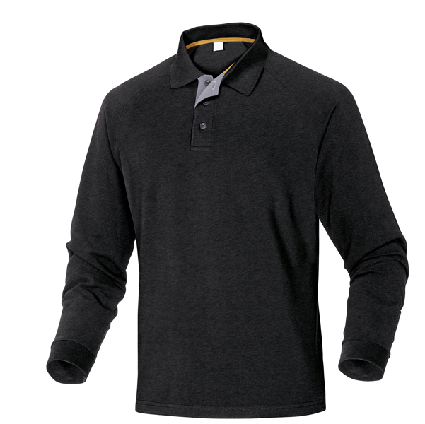  Polo a maniche lunghe Turino - 100% cotone - taglia XXL - nero - Deltaplus 
