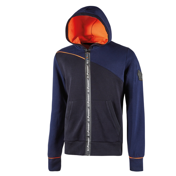  Felpa con cappuccio Jupiter taglia XL blu arancione U-Power 