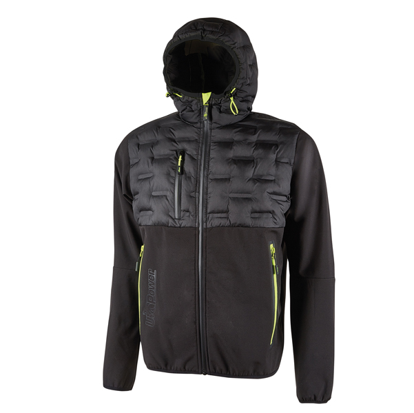  Giacca ibrida Spock- idrorepellente - taglia XXL - nero/giallo - U-Power 