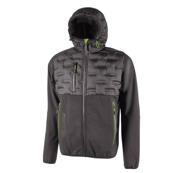  Giacca ibrida Spock- idrorepellente - taglia XXL - grigio/verde - U-Power 