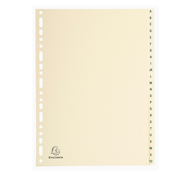  Separatori - 24 tasti A-Z - cartoncino - A4 - avorio - Exacompta 